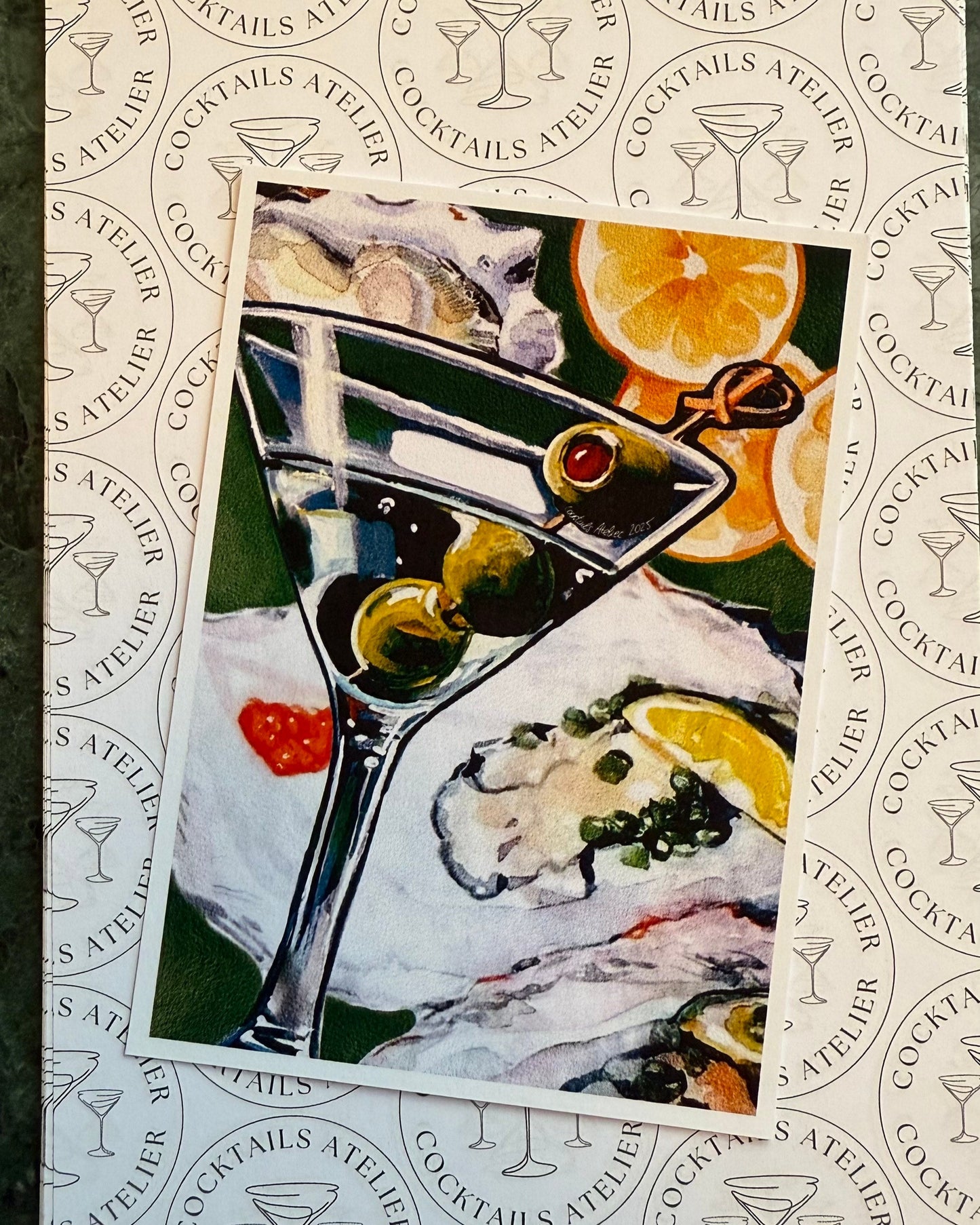 SEPTEMBER'S cocktail print mail "Pearls and Olives"